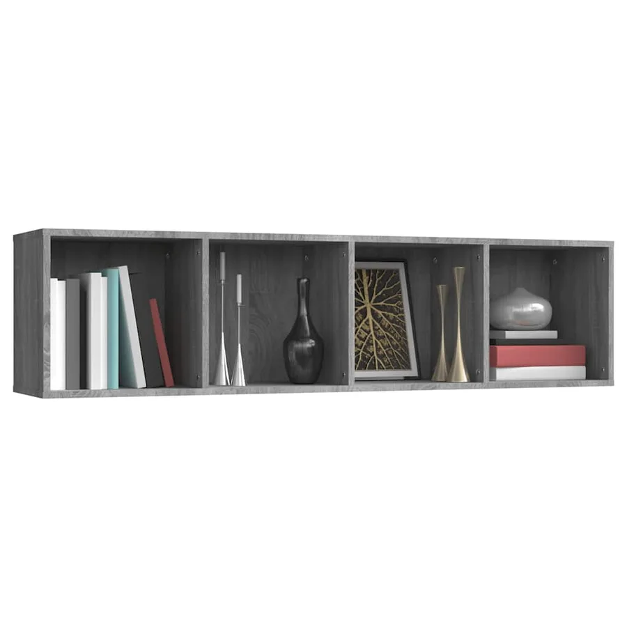Bibliothèque/Meuble TV Sonoma gris 143x30x36cm Bois ingénierie - 5