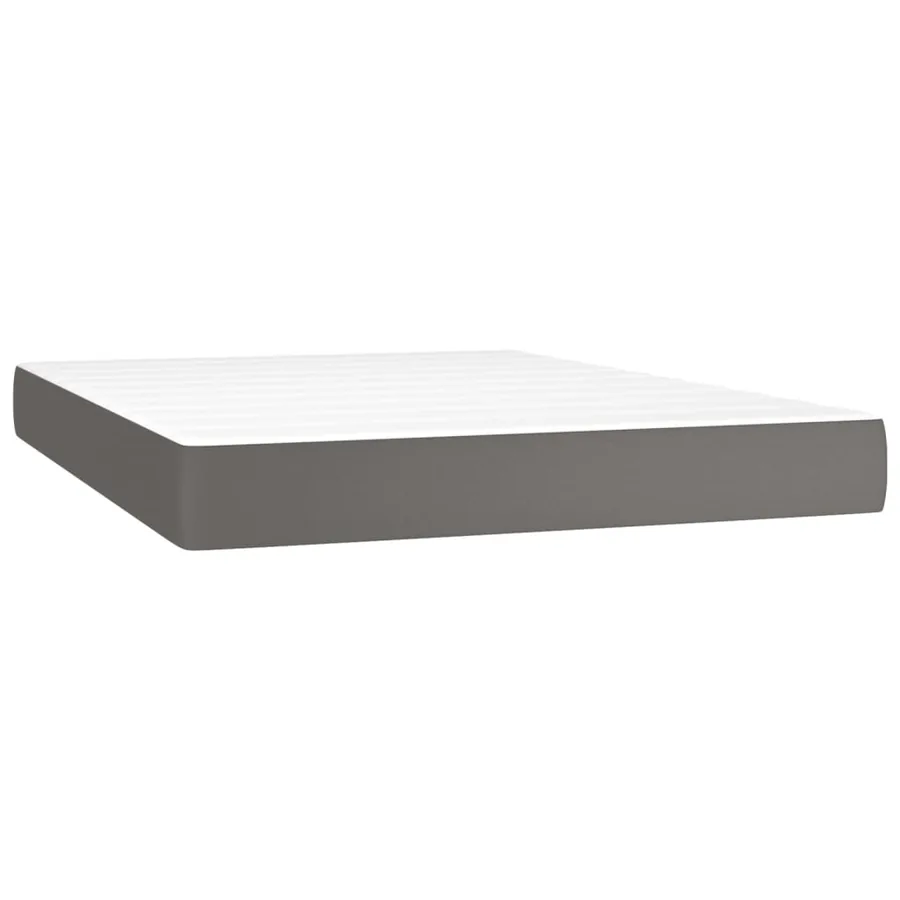 Matelas de lit à ressorts ensachés fermeté moyenne Gris 140x190x20cm Similicuir - 2
