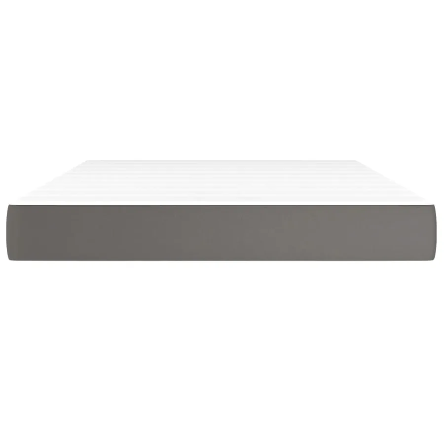 Matelas de lit à ressorts ensachés fermeté moyenne Gris 140x190x20cm Similicuir - 3