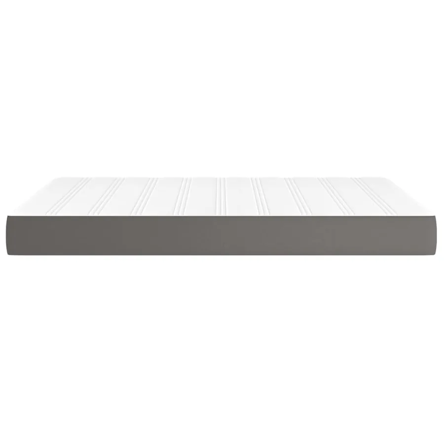 Matelas de lit à ressorts ensachés fermeté moyenne Gris 140x190x20cm Similicuir - 4