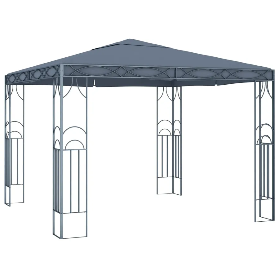Tonnelle avec guirlande lumineuse à LED 300x300 cm Anthracite - 3