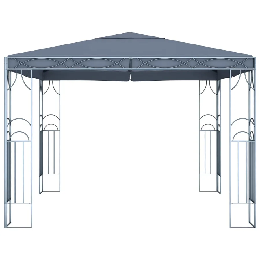 Tonnelle avec guirlande lumineuse à LED 300x300 cm Anthracite - 4