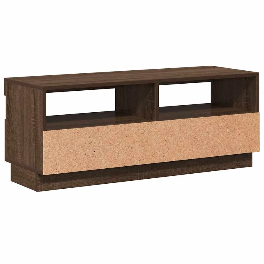 Meuble TV avec lumières LED chêne marron 100x35x40 cm - 8
