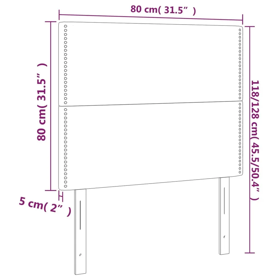 Tête de lit Noir 80x5x118/128 cm Tissu - 8