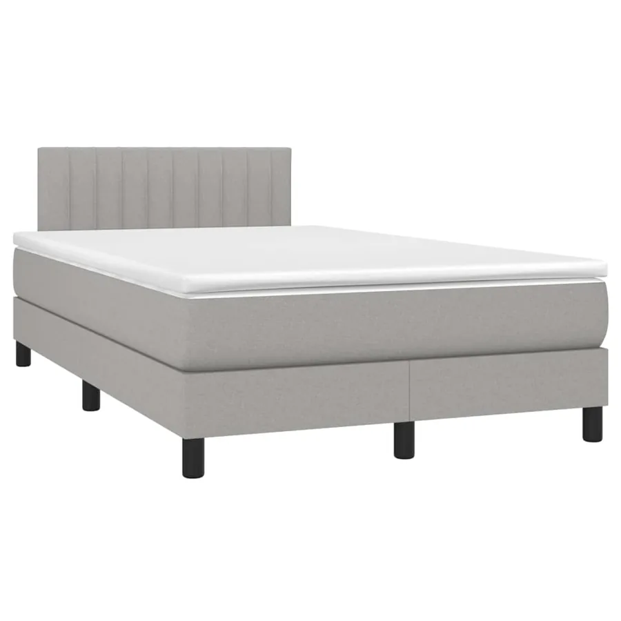 Sommier à lattes de lit avec matelas Gris clair 120x200cm Tissu - 3