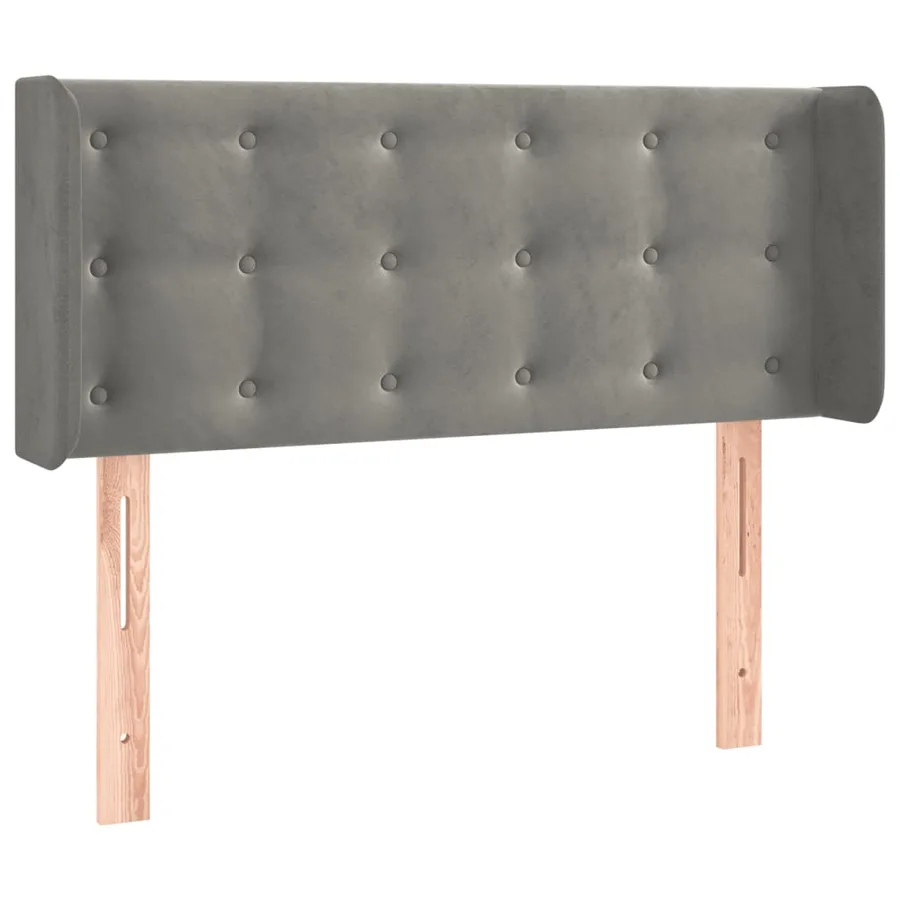 Tête de lit avec oreilles Gris clair 83x16x78/88 cm Velours - 2