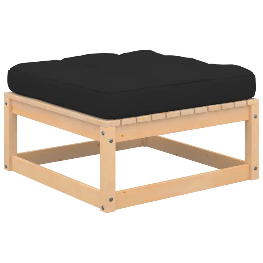 Repose-pieds de jardin avec coussins lot de 2 Pin massif - 2