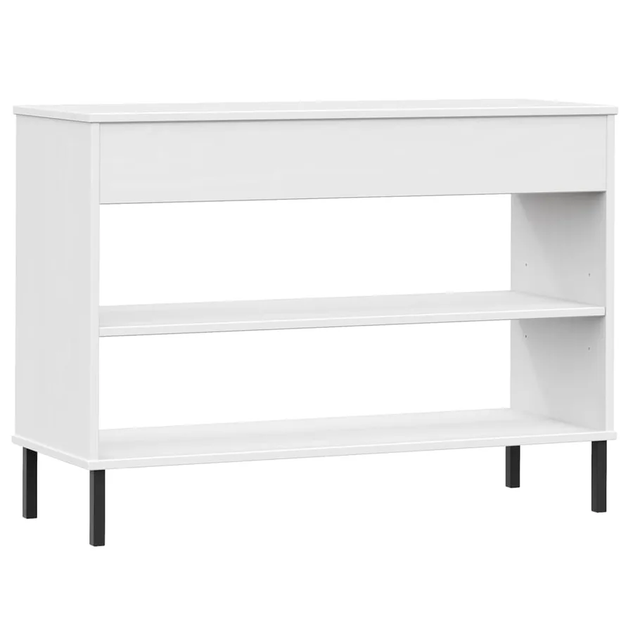 Armoire console avec pieds en métal Blanc Bois pin massif OSLO - 7