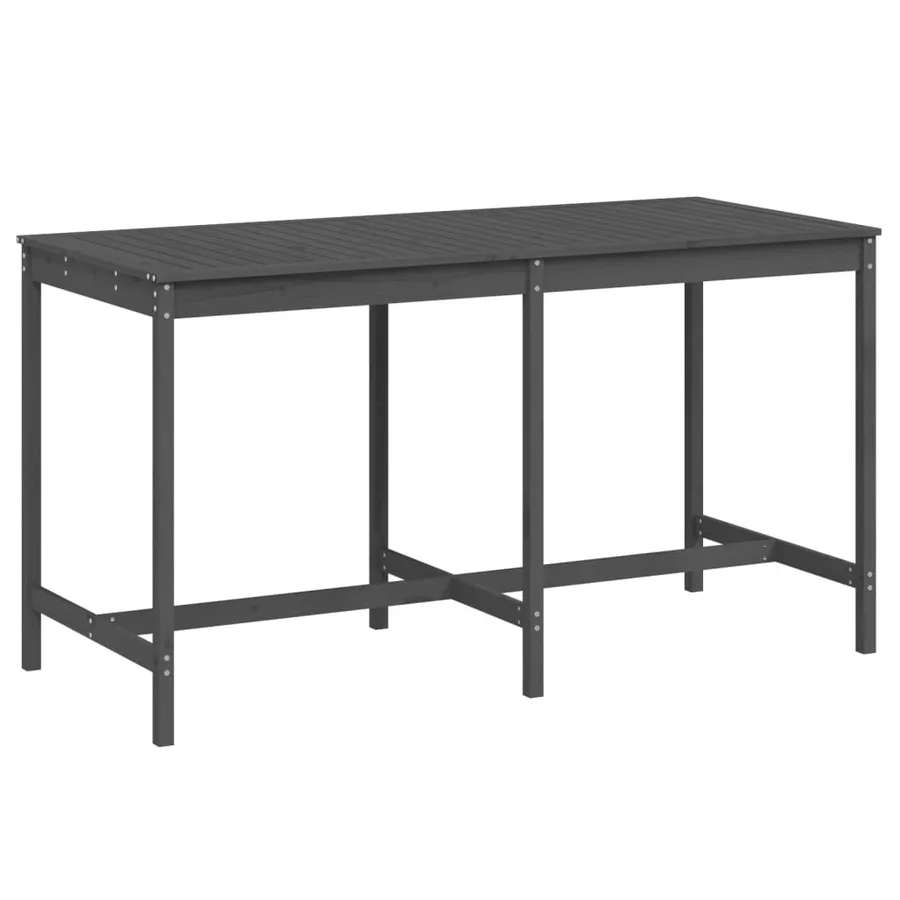Table de jardin gris 203,5x90x110 cm bois massif de pin - 2