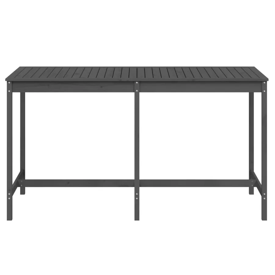 Table de jardin gris 203,5x90x110 cm bois massif de pin - 4