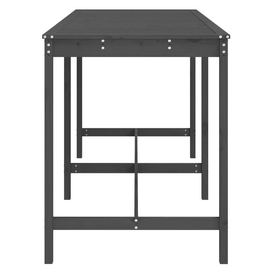 Table de jardin gris 203,5x90x110 cm bois massif de pin - 5