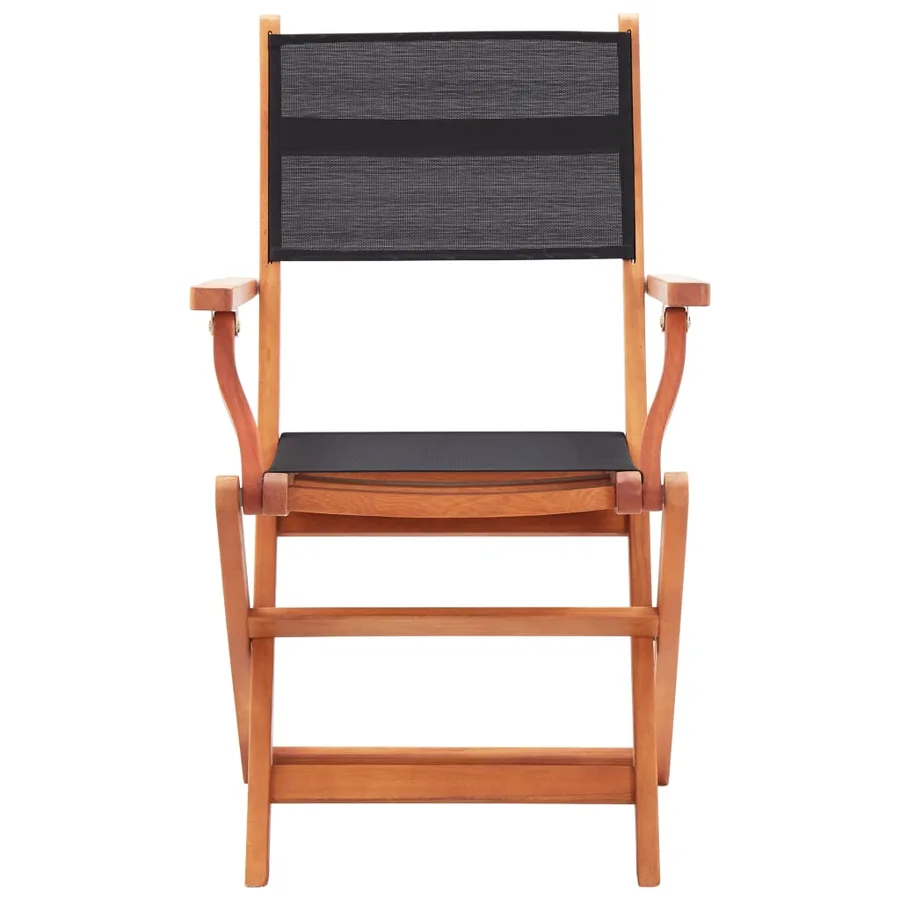 Chaises pliables de jardin lot de 2 Noir Eucalyptus textilène - 3