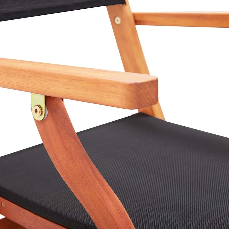 Chaises pliables de jardin lot de 2 Noir Eucalyptus textilène - 8