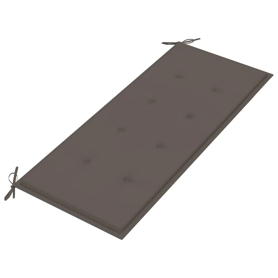 Banc Batavia avec coussin taupe 120 cm Bois de teck massif - 7