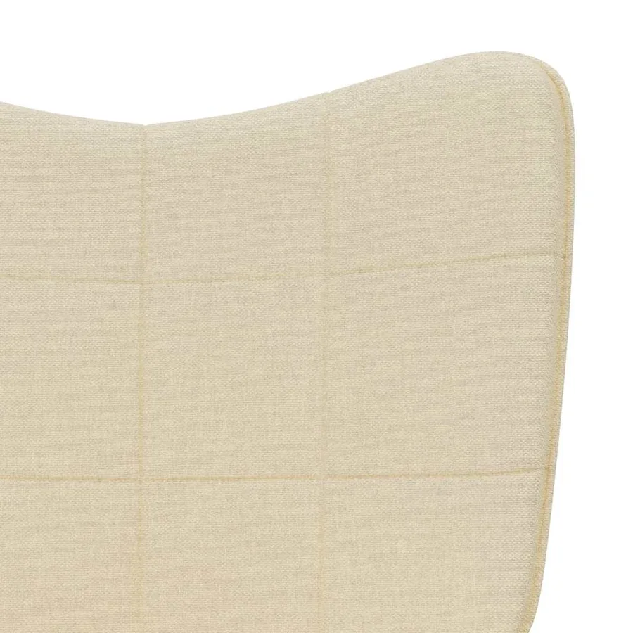 Chaise de relaxation avec tabouret Crème Tissu - 10
