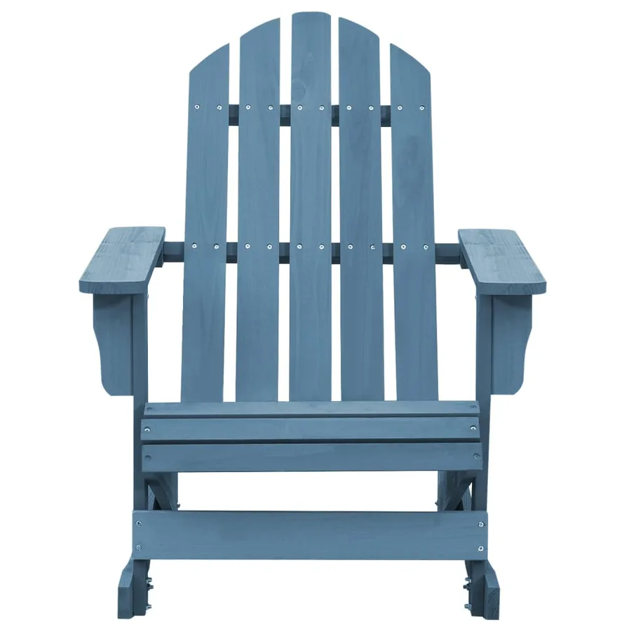 Chaise à bascule de jardin Adirondack bois de sapin massif bleu - 2