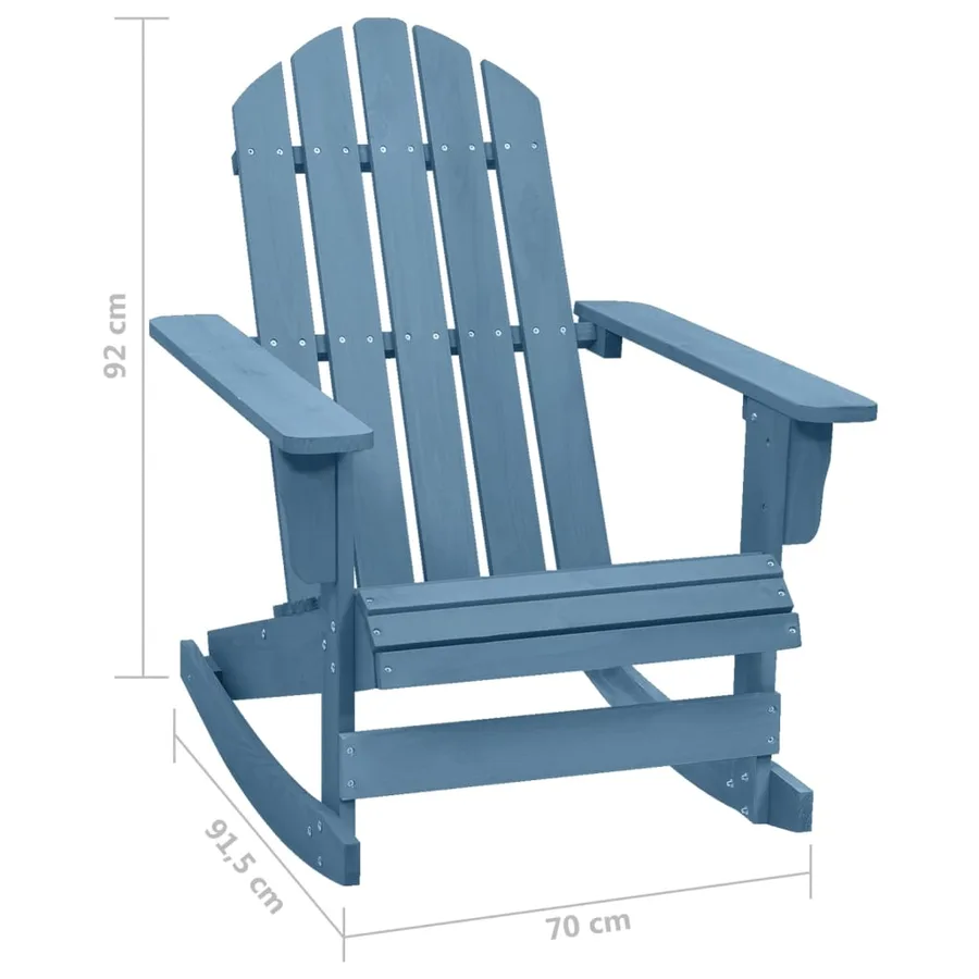 Chaise à bascule de jardin Adirondack bois de sapin massif bleu - 6