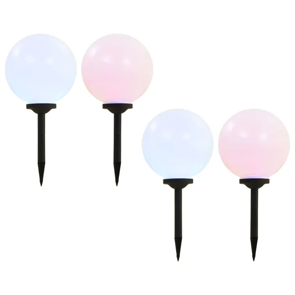 Lampes solaires sphériques LED de jardin 4 pcs 30 cm RVB