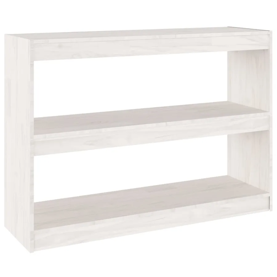 Bibliothèque/Séparateur de pièce Blanc 100x30x71,5cm Pin massif - 2
