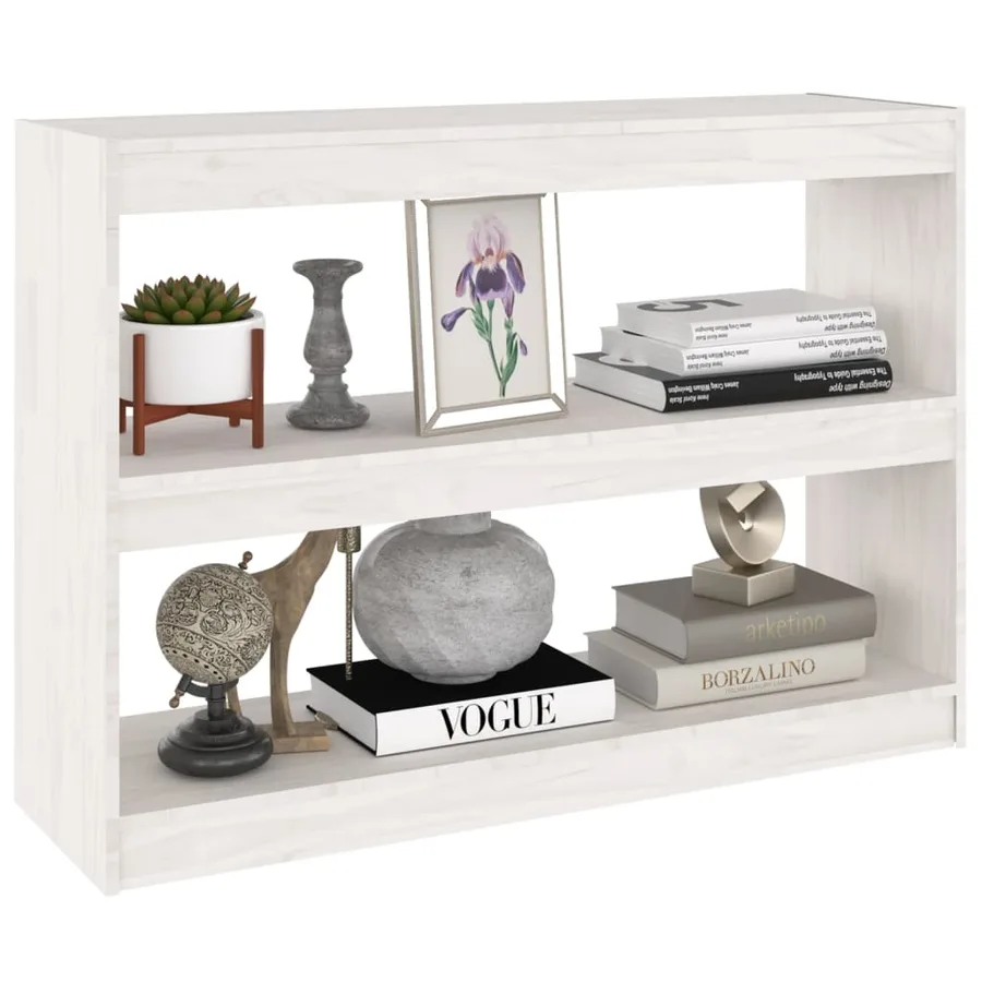 Bibliothèque/Séparateur de pièce Blanc 100x30x71,5cm Pin massif - 4
