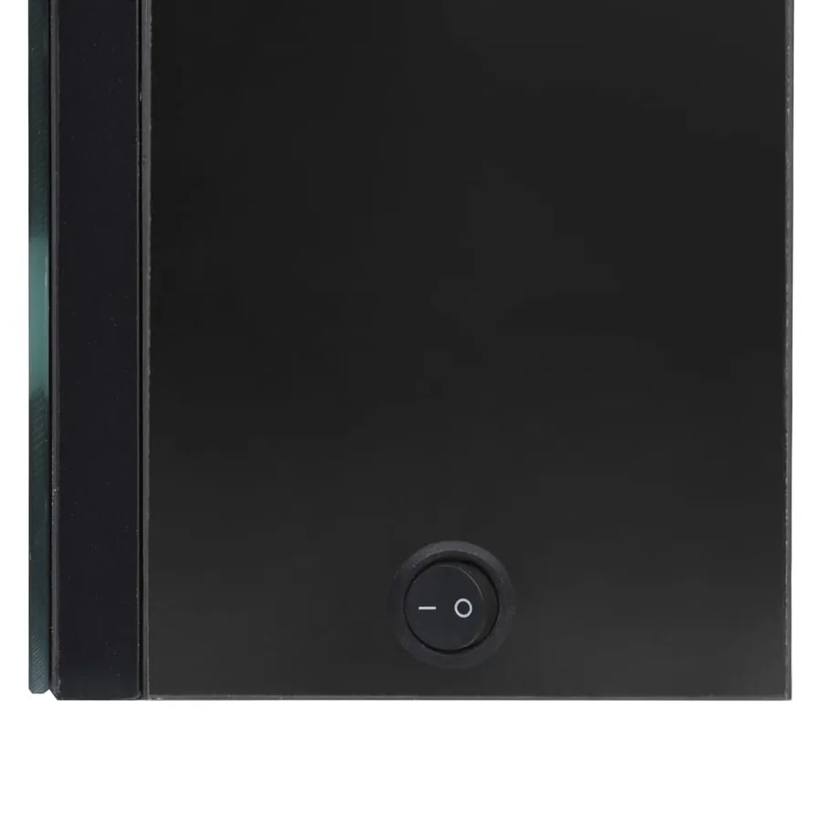 Armoire de salle de bain à miroir LED noir brillant 62x14x60 cm - 6