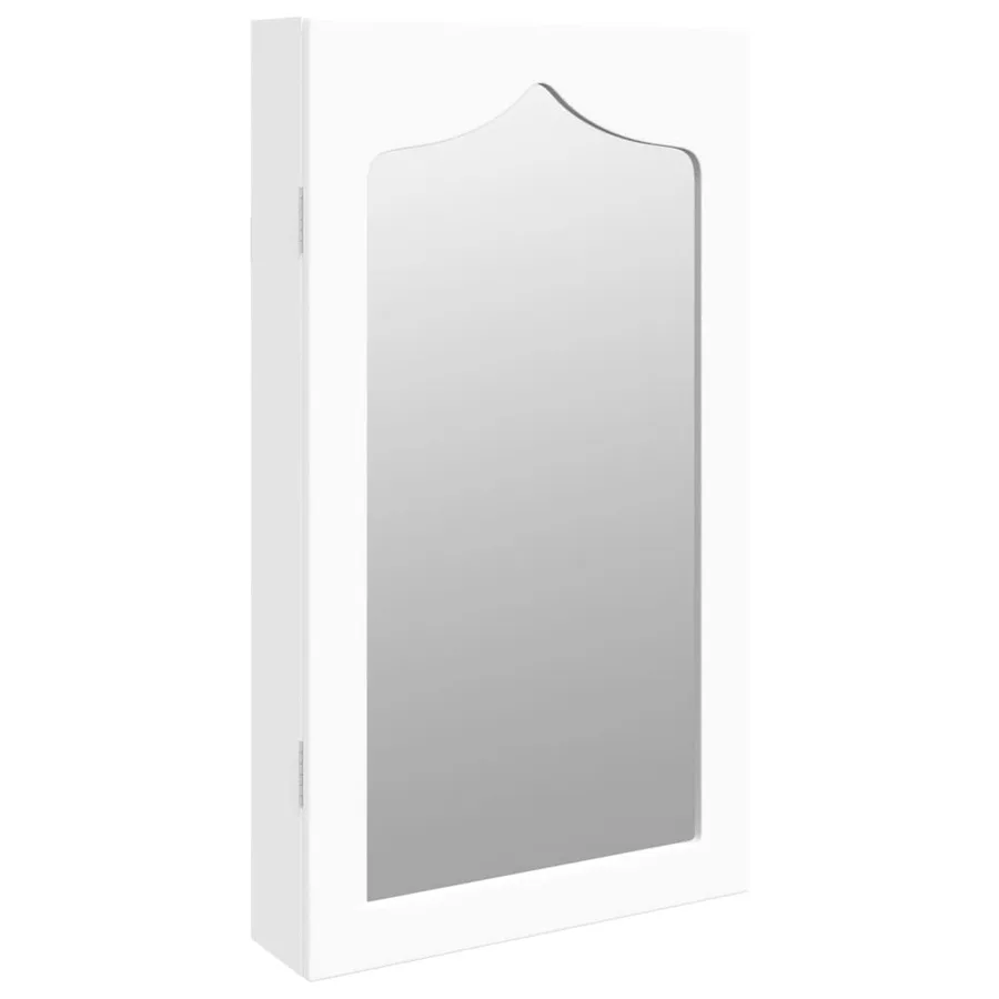 Armoire à bijoux avec miroir murale blanc 37,5x10x67 cm - 2