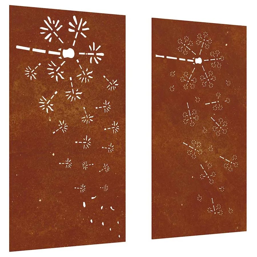 Décorations murales de jardin 2pcs 105x55 cm design de fleur - 2