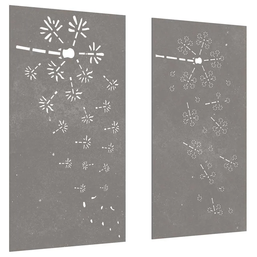 Décorations murales de jardin 2pcs 105x55 cm design de fleur - 3