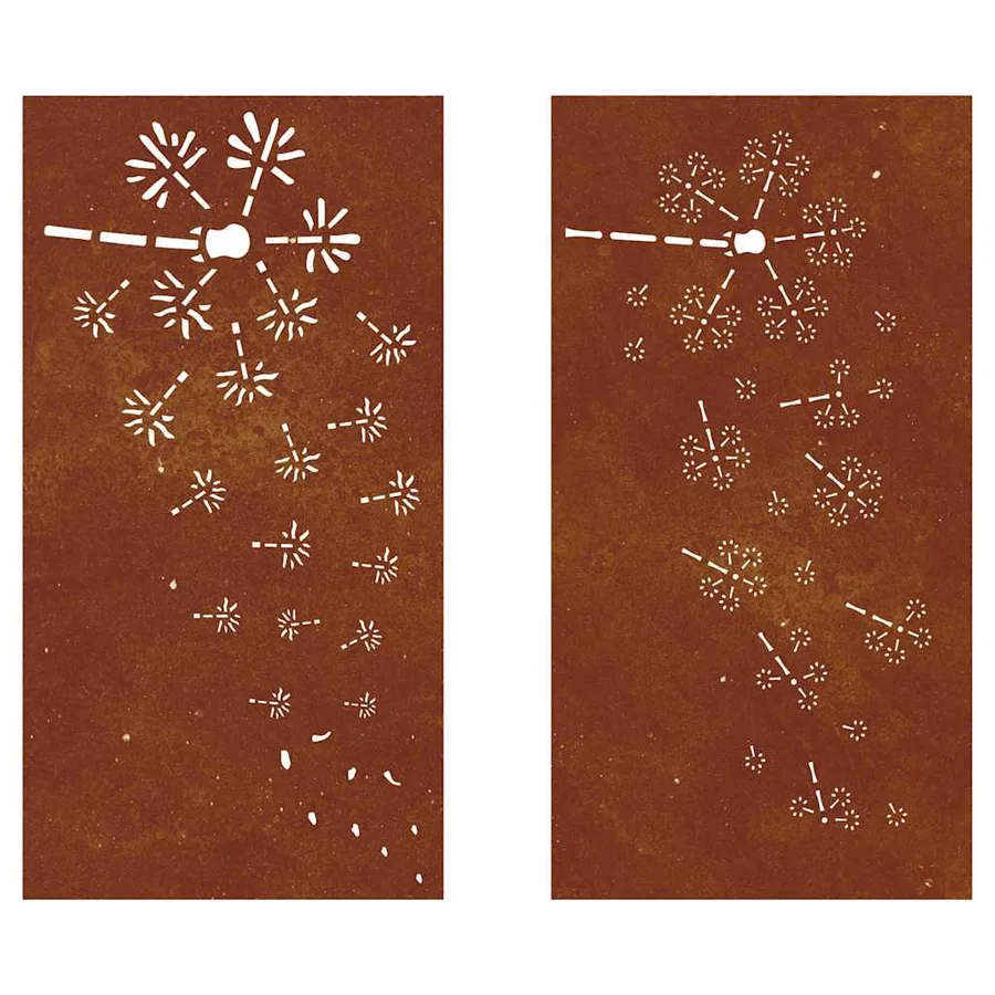 Décorations murales de jardin 2pcs 105x55 cm design de fleur - 4