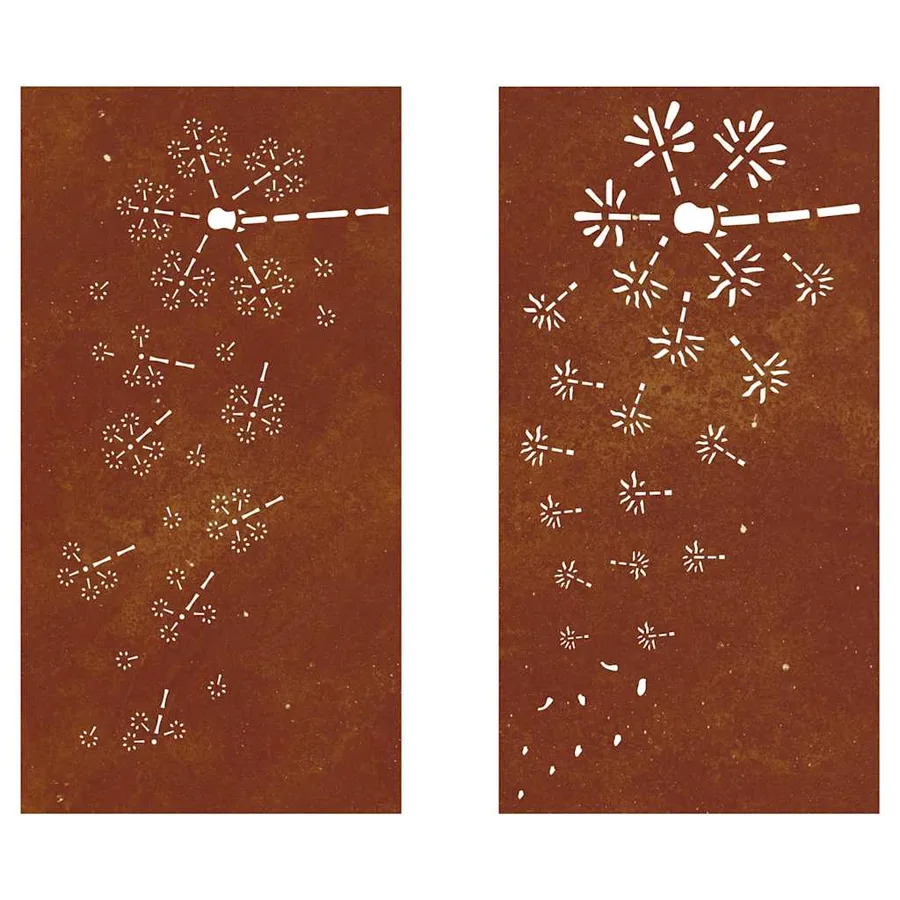 Décorations murales de jardin 2pcs 105x55 cm design de fleur - 5