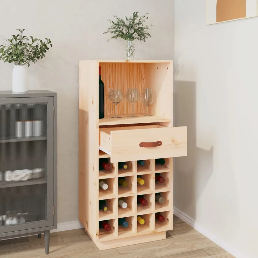 Armoire à vin 45x34x100 cm Bois de pin massif - 3