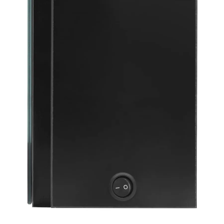 Armoire de salle de bain à miroir LED noir brillant 80x12x68 cm - 6