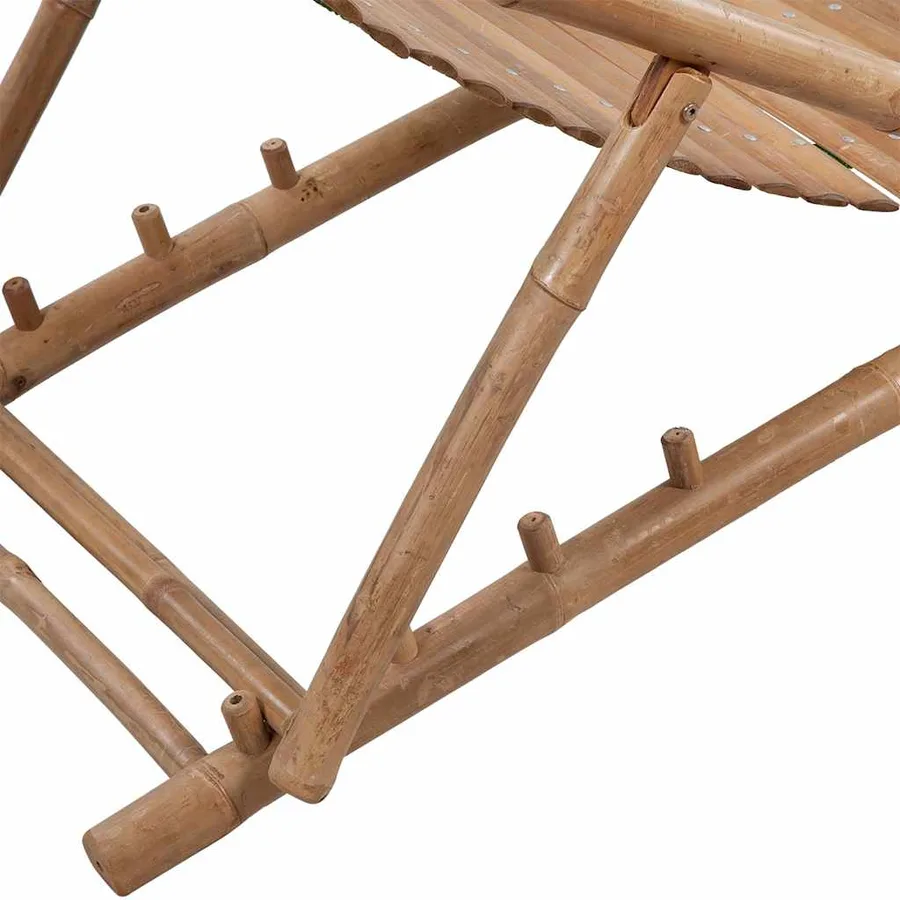 Chaise de terrasse d'extérieur avec repose-pied Bambou - 4