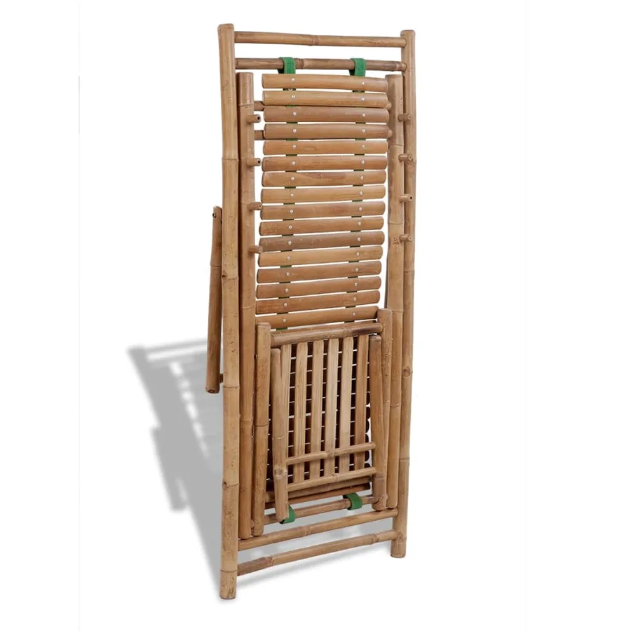 Chaise de terrasse d'extérieur avec repose-pied Bambou - 5