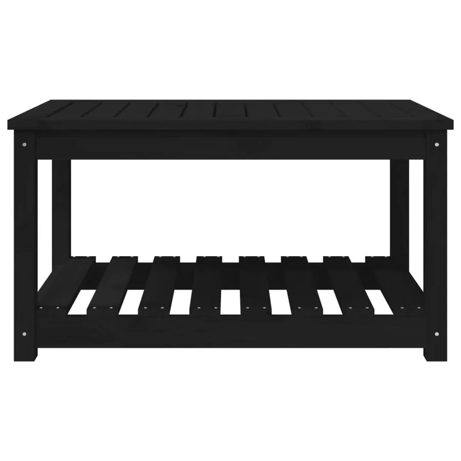 Table de jardin noir 82,5x50,5x45 cm bois massif de pin - 5