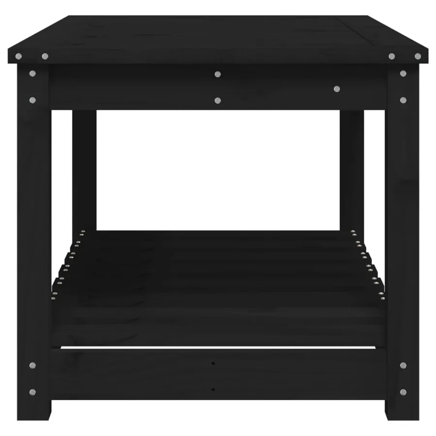 Table de jardin noir 82,5x50,5x45 cm bois massif de pin - 6