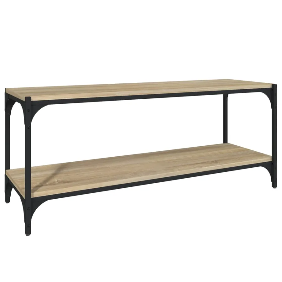 Meuble TV Chêne sonoma 100x33x41 cm Bois d'ingénierie et acier - 2