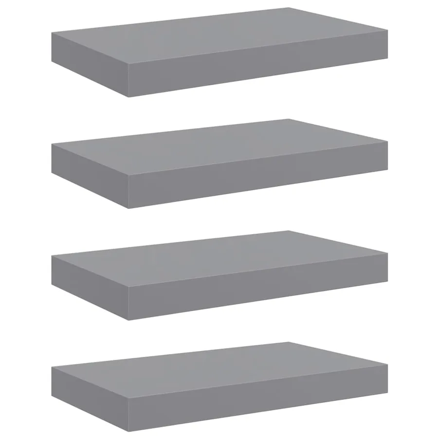 Étagères murales flottantes 4 pcs Gris 40x23,5x3,8 cm MDF - 2