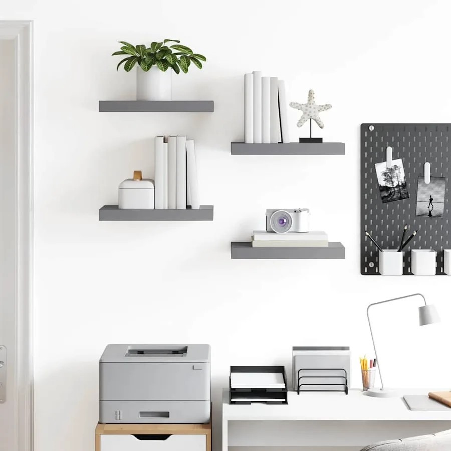 Étagères murales flottantes 4 pcs Gris 40x23,5x3,8 cm MDF - 3