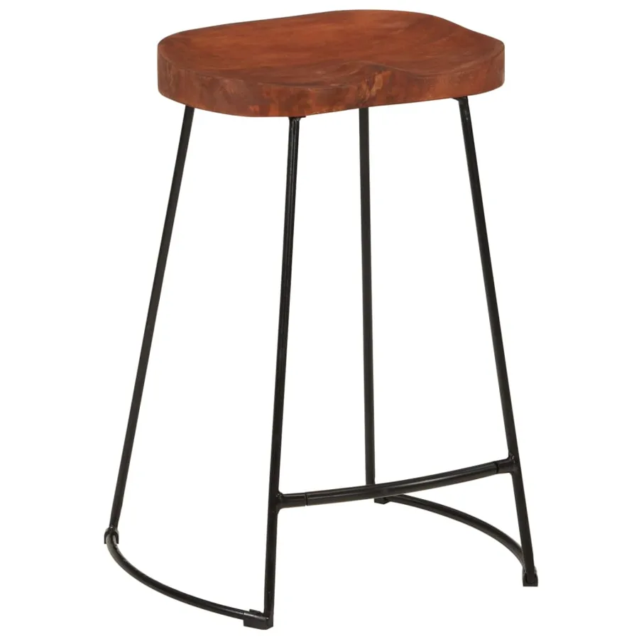 Tabourets de bar Gavin lot de 2 45x40x63cm bois massif manguier - 10