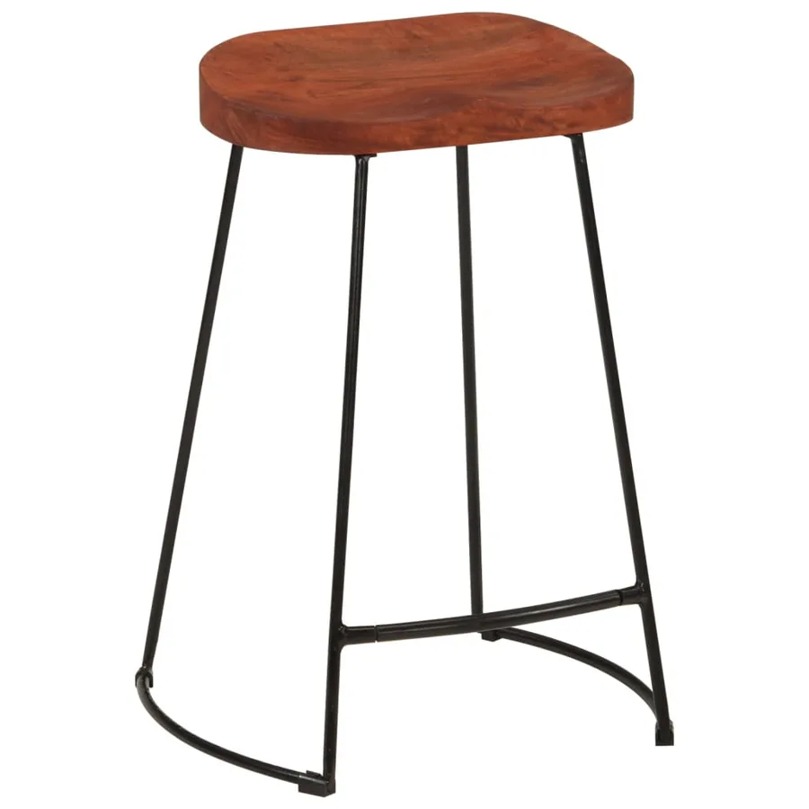 Tabourets de bar Gavin lot de 2 45x40x63cm bois massif manguier - 12