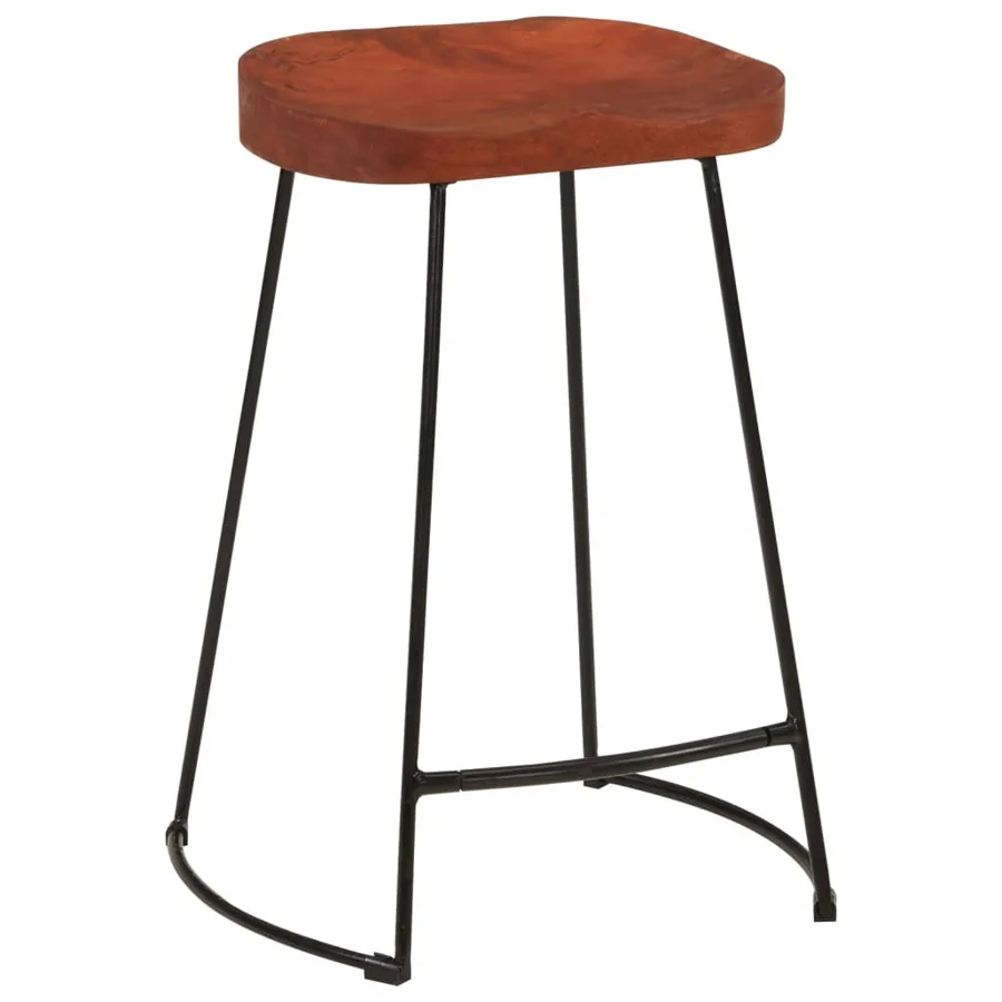 Tabourets de bar Gavin lot de 2 45x40x63cm bois massif manguier - 13