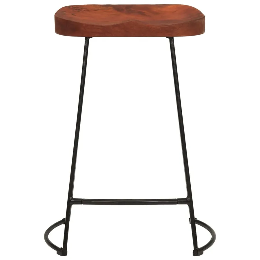 Tabourets de bar Gavin lot de 2 45x40x63cm bois massif manguier - 4
