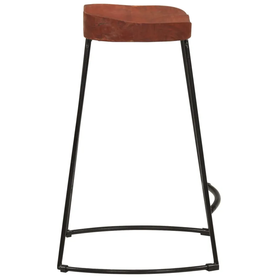 Tabourets de bar Gavin lot de 2 45x40x63cm bois massif manguier - 5