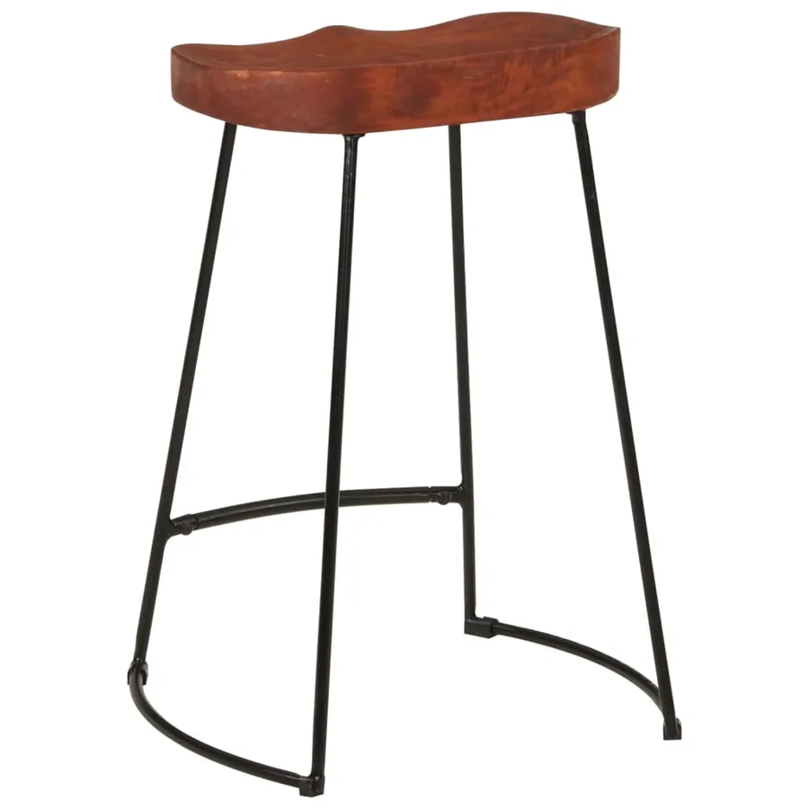 Tabourets de bar Gavin lot de 2 45x40x63cm bois massif manguier - 6