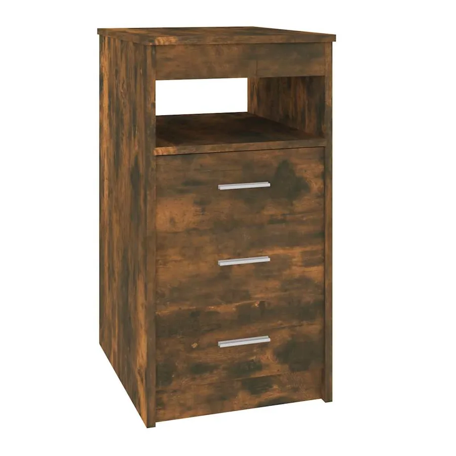 Armoire à tiroirs Chêne fumé 40x50x76 cm Bois d'ingénierie - 2