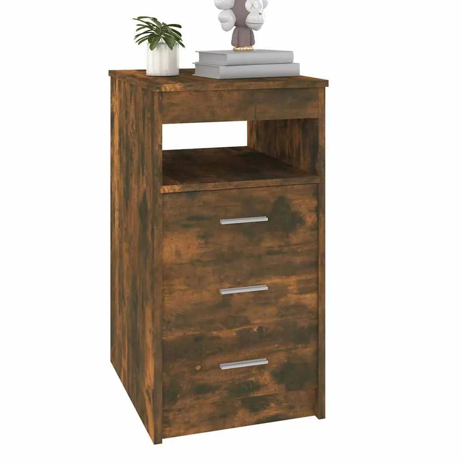 Armoire à tiroirs Chêne fumé 40x50x76 cm Bois d'ingénierie - 4