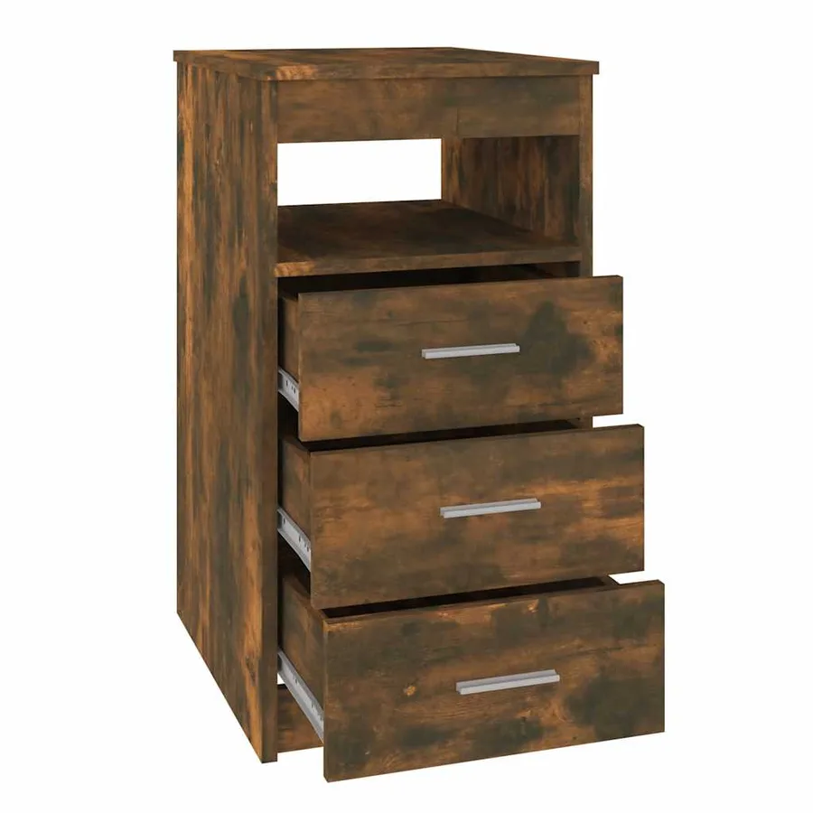 Armoire à tiroirs Chêne fumé 40x50x76 cm Bois d'ingénierie - 6