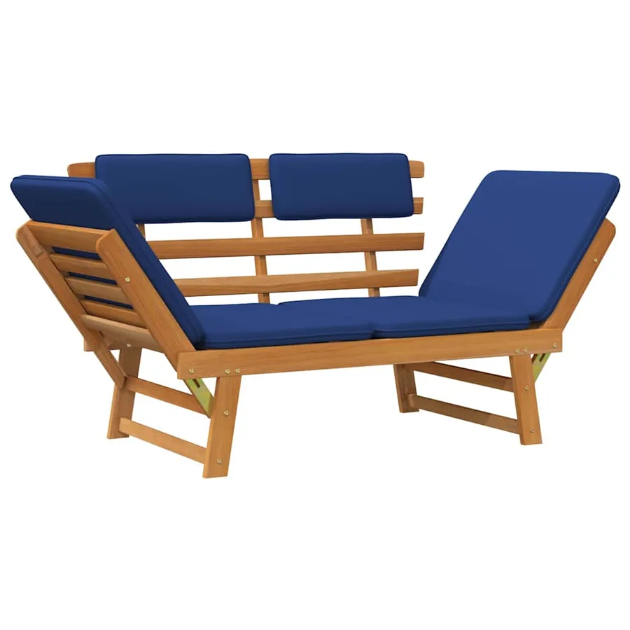 Banc de jardin avec coussins 2-en-1 190 cm Bois solide d'acacia - 5