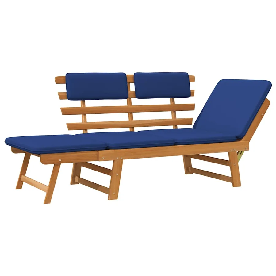 Banc de jardin avec coussins 2-en-1 190 cm Bois solide d'acacia - 7